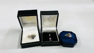 THREE ITEMS OF SILVER JEWELLERY SET WITH BLUE JOHN STONE PRESENTED IN GIFT BOXES TO INCLUDE TWO