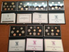 COINS: UK PROOF SETS IN CASES 1983 TO 1989 INCLUSIVE (7 SETS).