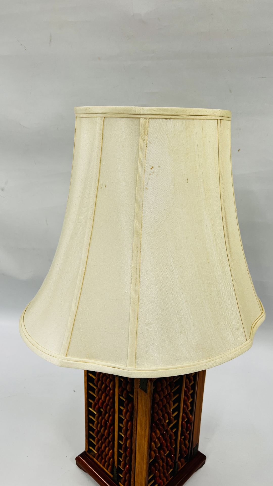 A NOVELTY CONVERTED LAMP FROM 4 ABACUS BOARDS WITH SHADE - WIRE REMOVED - SOLD AS SEEN. - Image 5 of 5