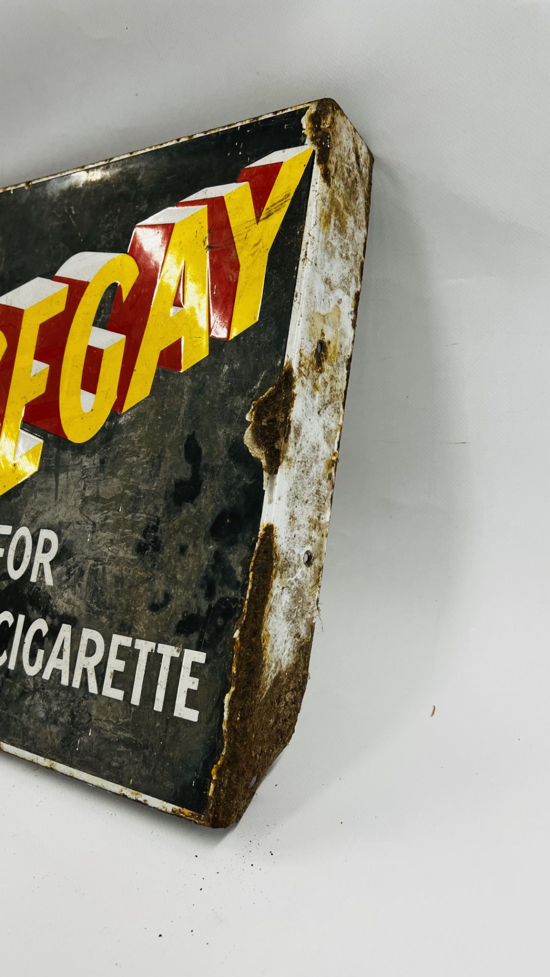 AN ORIGINAL VINTAGE ENAMEL DOUBLE SIDED SIGN "NOSEGAY" SPECIAL FOR PIPE OR CIGARETTE - W 45. - Image 8 of 12