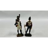 2 FRENCH LEAD SOLDIER FIGURES - H 15CM.