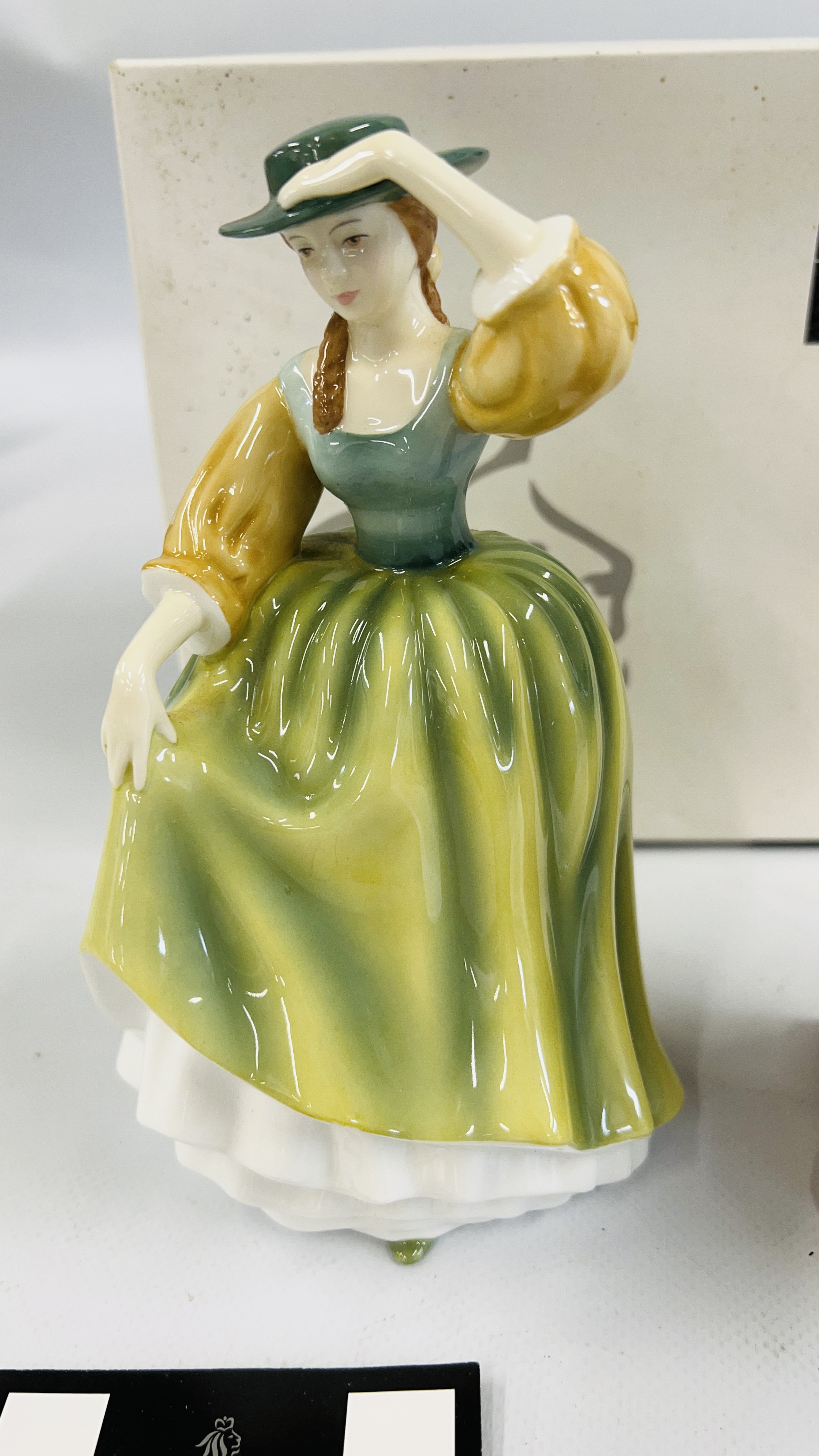 A ROYAL DOULTON FIGURINE "BUTTERCUP" HN 4805 IN ORGINAL BOX WITH CERTIFICATE, - Image 4 of 10