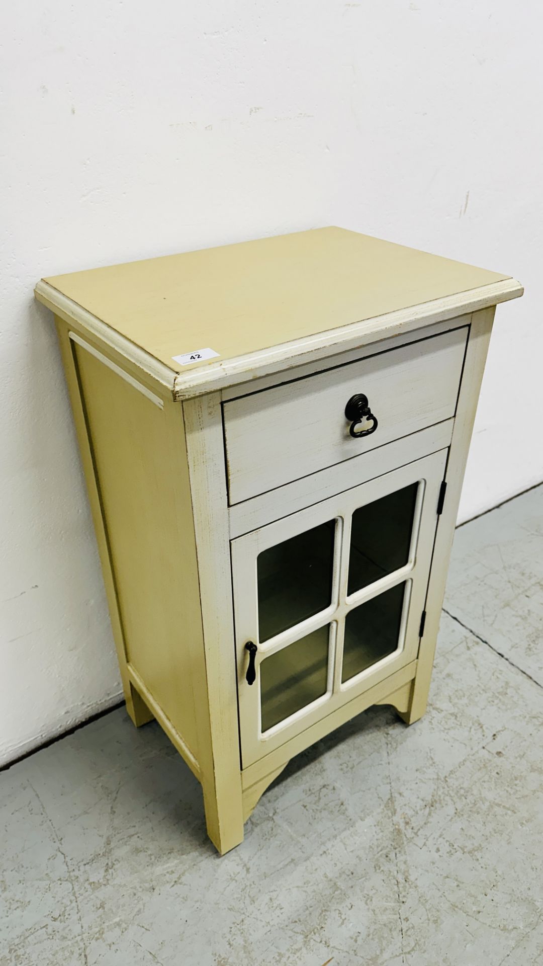 VINTAGE TYPE SINGLE DOOR CABINET WITH DRAWER ABOVE - W 46CM X D 33CM X H 78CM. - Image 5 of 7