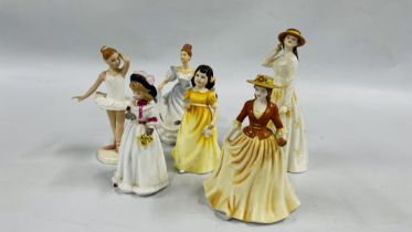 6 ROYAL DOULTON CABINET COLLECTOR FIGURES TO INCLUDE "FLOWERS FOR YOU" HN 3889,