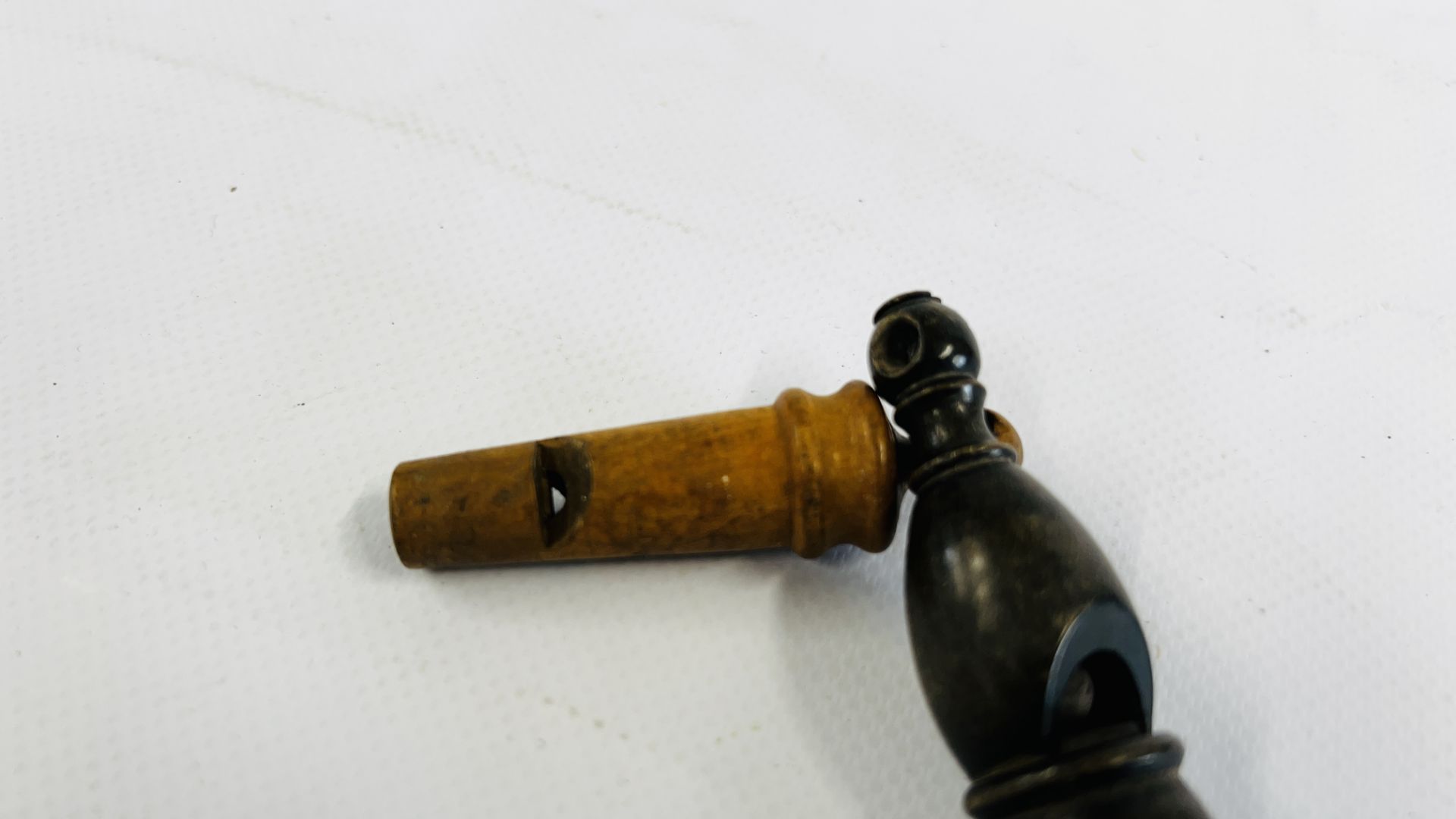 2 ANTIQUE TREEN WHISTLES. - Image 2 of 5
