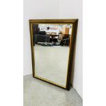 ANTIQUE EFFECT RECTANGULAR WALL MIRROR.