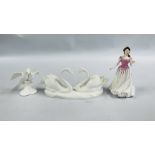 3 ROYAL DOULTON FIGURES TO INCLUDE CLASSICS IMAGES OF MATURE ENDLESS LOVE,