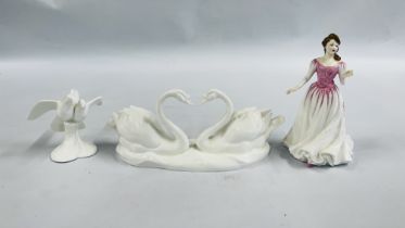 3 ROYAL DOULTON FIGURES TO INCLUDE CLASSICS IMAGES OF MATURE ENDLESS LOVE,