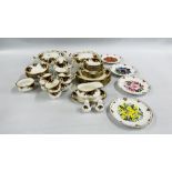 A ROYAL ALBERT OLD COUNTRY ROSES 40 PIECE TEA AND DINNER SET ALONG WITH A SET OF 4 ROYAL ALBERT