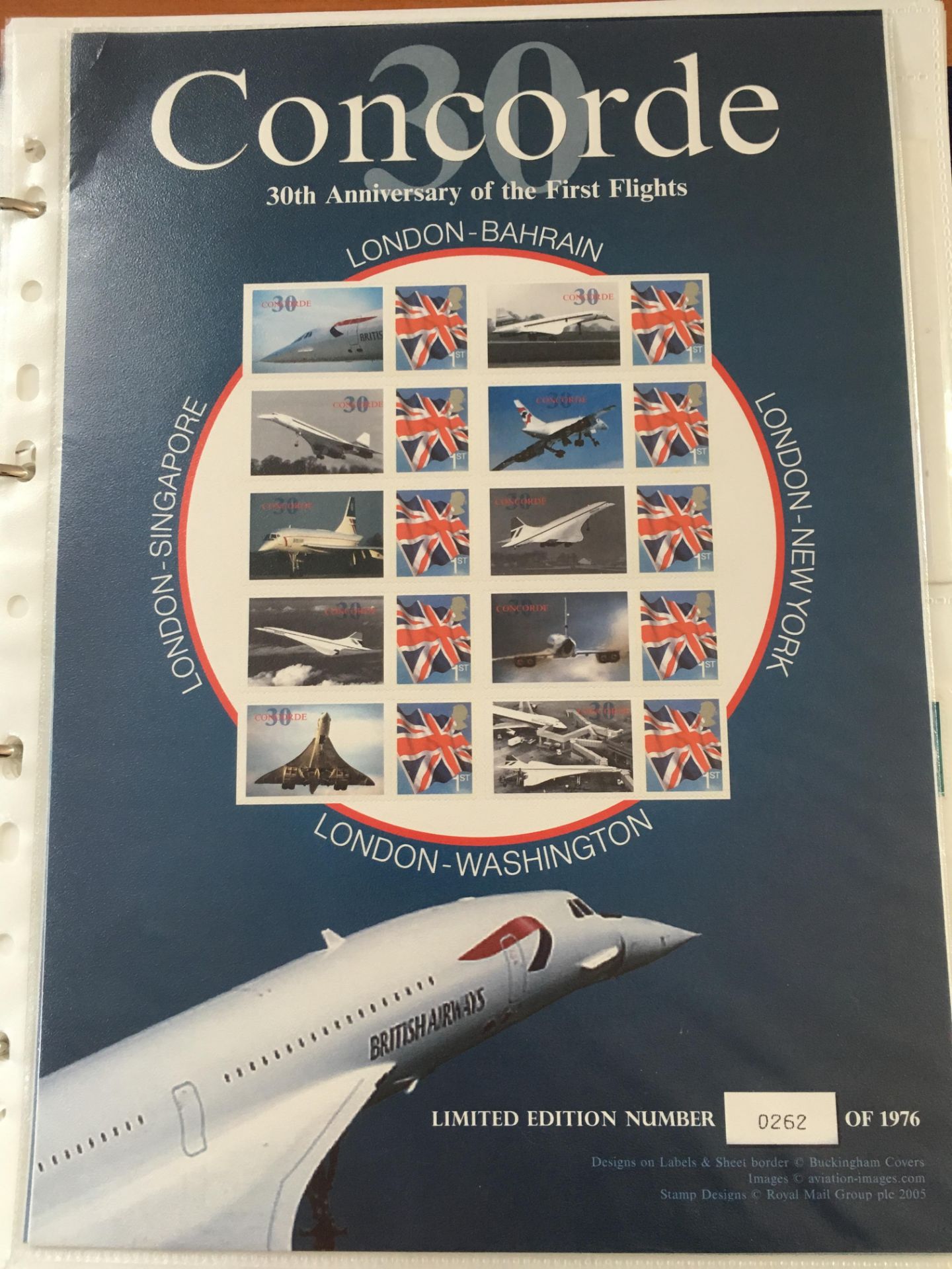 STAMPS: BINDER WITH A COLLECTION OF CONCORDE THEMED COVERS, - Bild 3 aus 7