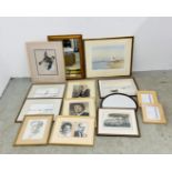 A GROUP OF MIXED ORIGINAL ART WORKS AND PRINTS TO INCLUDE TWO JASON PARTNER WATERCOLOURS, PORTRAITS,