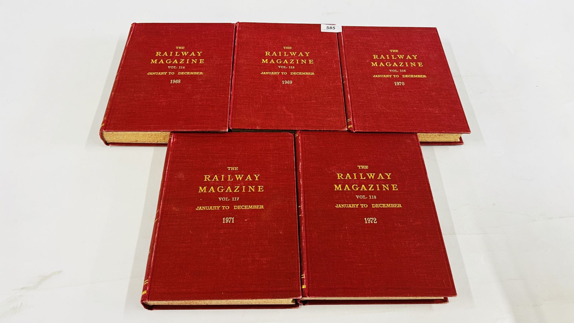 FIVE VOLUMES OF "THE RAILWAY MAGAZINE" FROM 1968-1972.