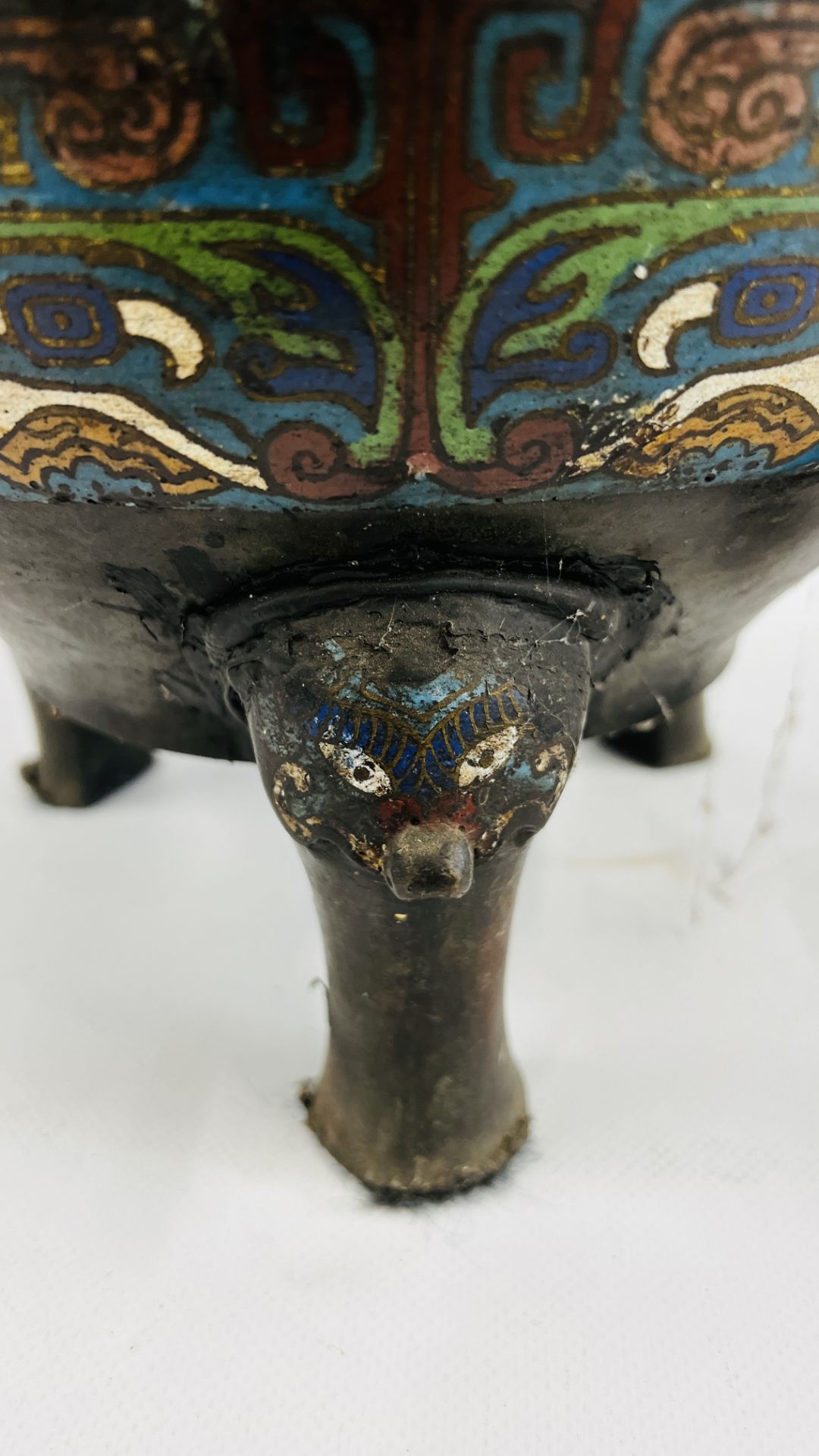 ANTIQUE CHINESE CHAMPS LEVEE INCENSE BURNER HANDLE A/F, THE COVER SURMOUNTED WITH A BUDDHIST DOG, - Bild 6 aus 20