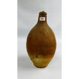 AN ANTIQUE STONEWARE C18th JUG "3" WITH ORIGINAL CORK STOPPER, H 40CM.