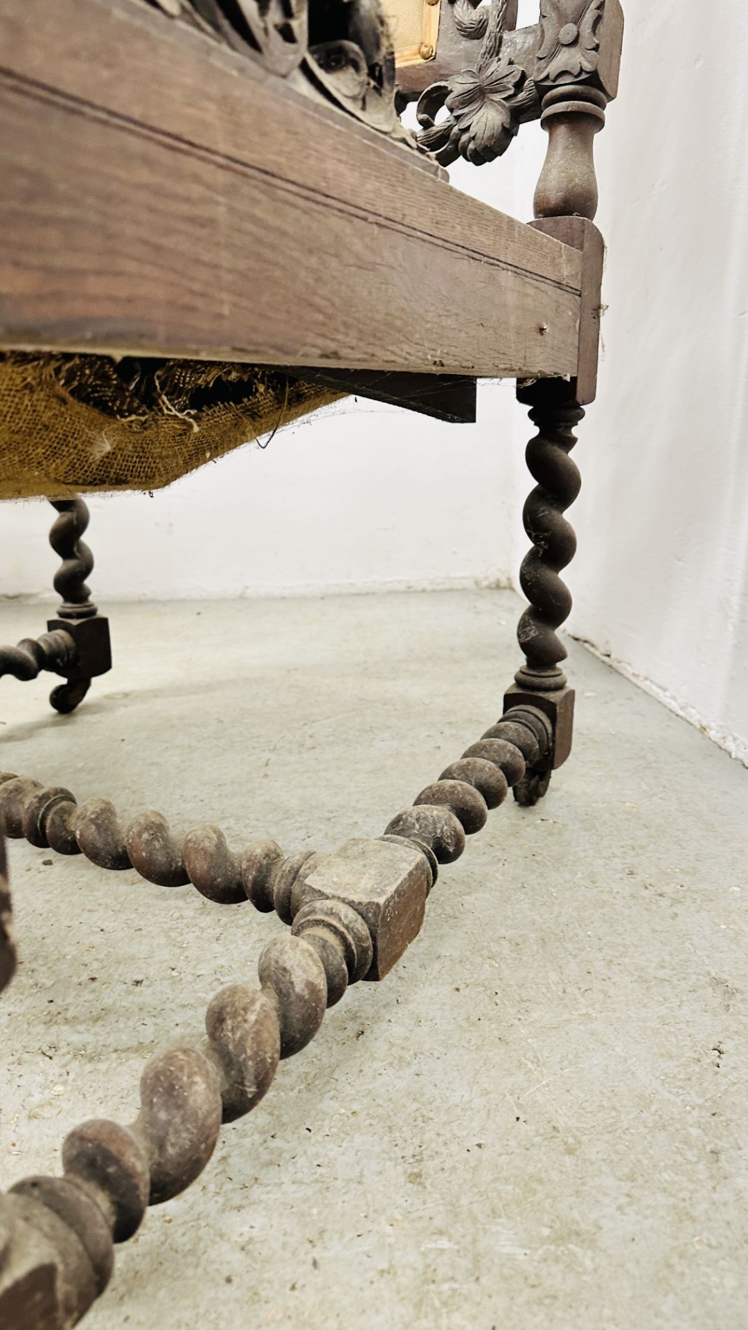 A PAIR OF C1870 HEAVILY CARVED OAK FRAMED OPEN ARM CHAIRS, - Image 14 of 39