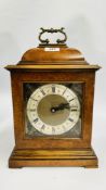 VINTAGE MAHOGANY CASED MANTEL CLOCK WITH ELECTRONIC MOVEMENT.