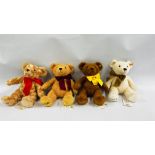 A GROUP OF 4 STEIFF COSY YEAR TEDDY BEARS TO INCLUDE 113376, 690037,