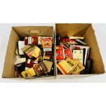 2 X BOXES CONTAINING AN EXTENSIVE COLLECTION OF ASSORTED EMPTY CIGARETTE & CIGAR BOXES & TINS TO