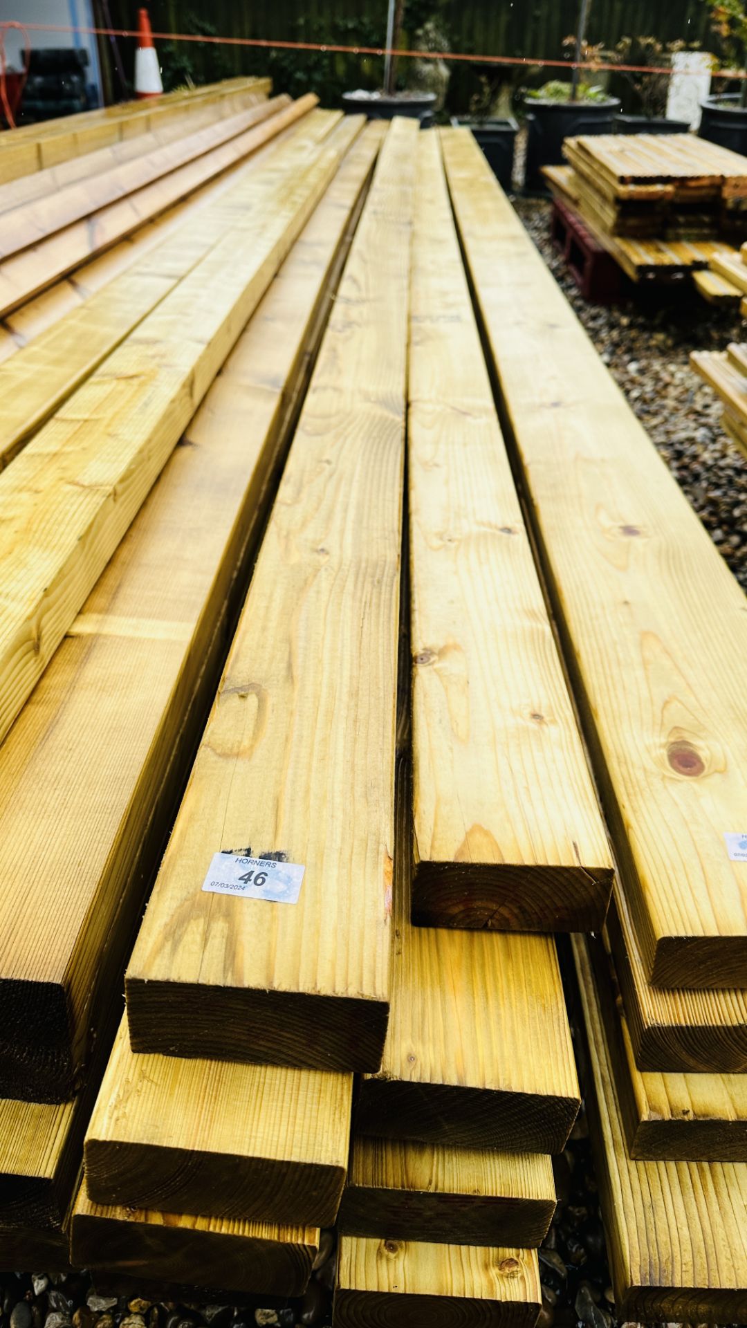 21 X APPROX 4.1M LENGTHS OF 100MM X 45MM PLANED TANALISED TIMBER. - Image 3 of 7