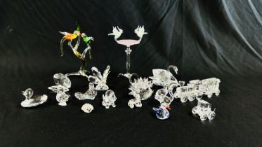 5 SWAROVSKI CRYSTAL COLLECTIBLE FIGURES TO INCLUDE HEDGEHOG, DOVE, DOG,