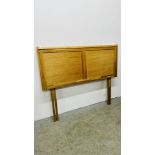 GOOD QUALITY LIGHT OAK DOUBLE HEADBOARD.