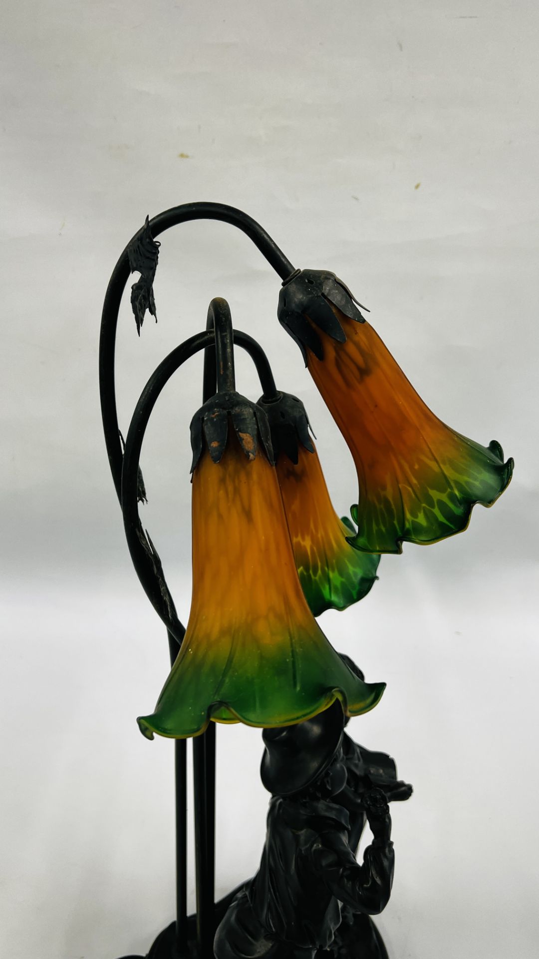 MODERN 3 BRANCH FIGURINE LAMP OF BOY & GIRL 65CM - SOLD AS SEEN. - Image 6 of 7