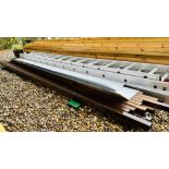 19 X 3.5M LENGTHS OF 40MM X 40MM BOXED STEEL PLUS 3 X 3M METAL RIDGE CAP MATERIAL.