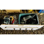 2 BOXES CONTAINING POWER TOOLS TO INCLUDE METABO 230MM ANGLE GRINDER,