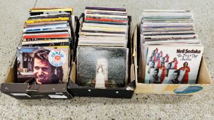 3 BOXES OF ASSORTED RECORDS EASY LISTENING, MADONNA, ROD STEWART, NEIL DIAMOND, BEE GEES ETC.