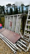 YOUNGMAN ALUMINIUM TOWER SCAFFOLD COMPRISING 6 X 2M SECTION, 14 X SPA'S, 2 X OUTRIGGER LEGS,