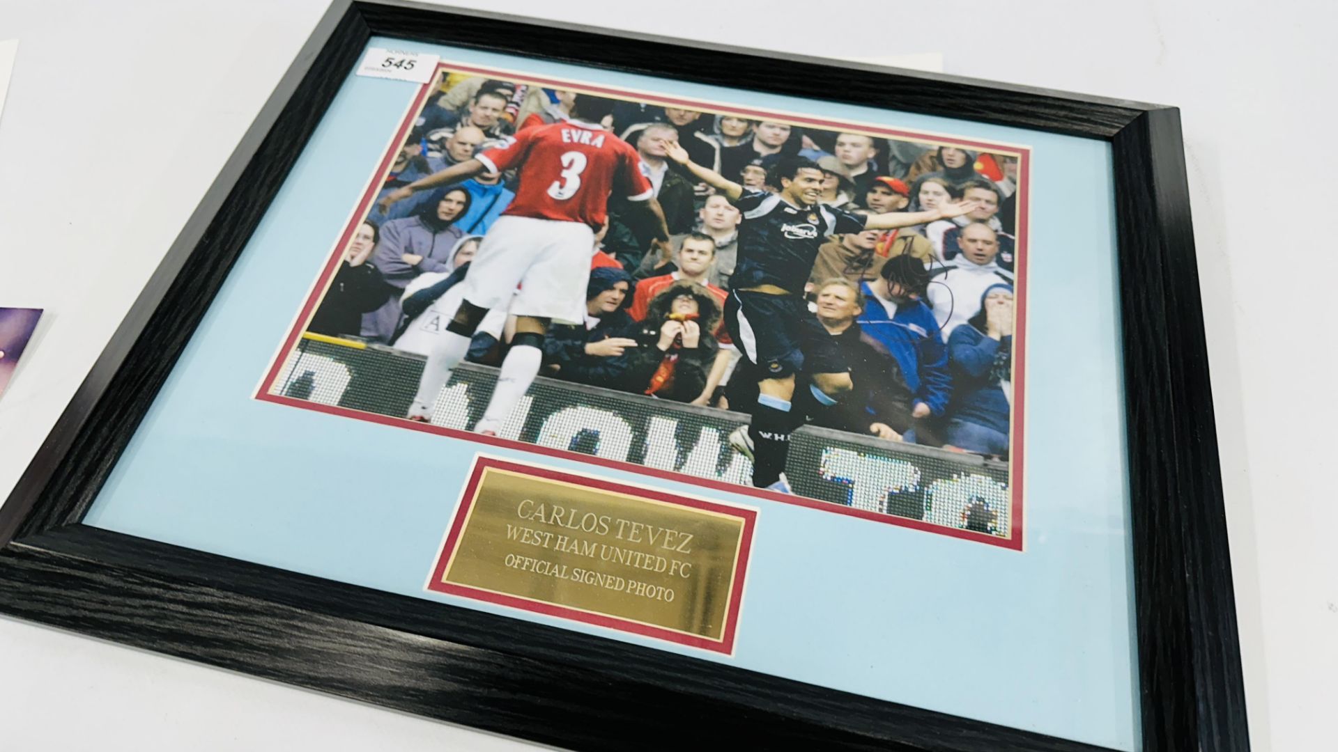TWO SIGNED FOOTBALL RELATED PHOTOGRAPHS TO INCLUDE CARLOS TEVEZ. - Image 3 of 4
