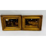 2 ANTIQUE FRAMED CRYSTOLEUMS 30CM H X 39CM W.