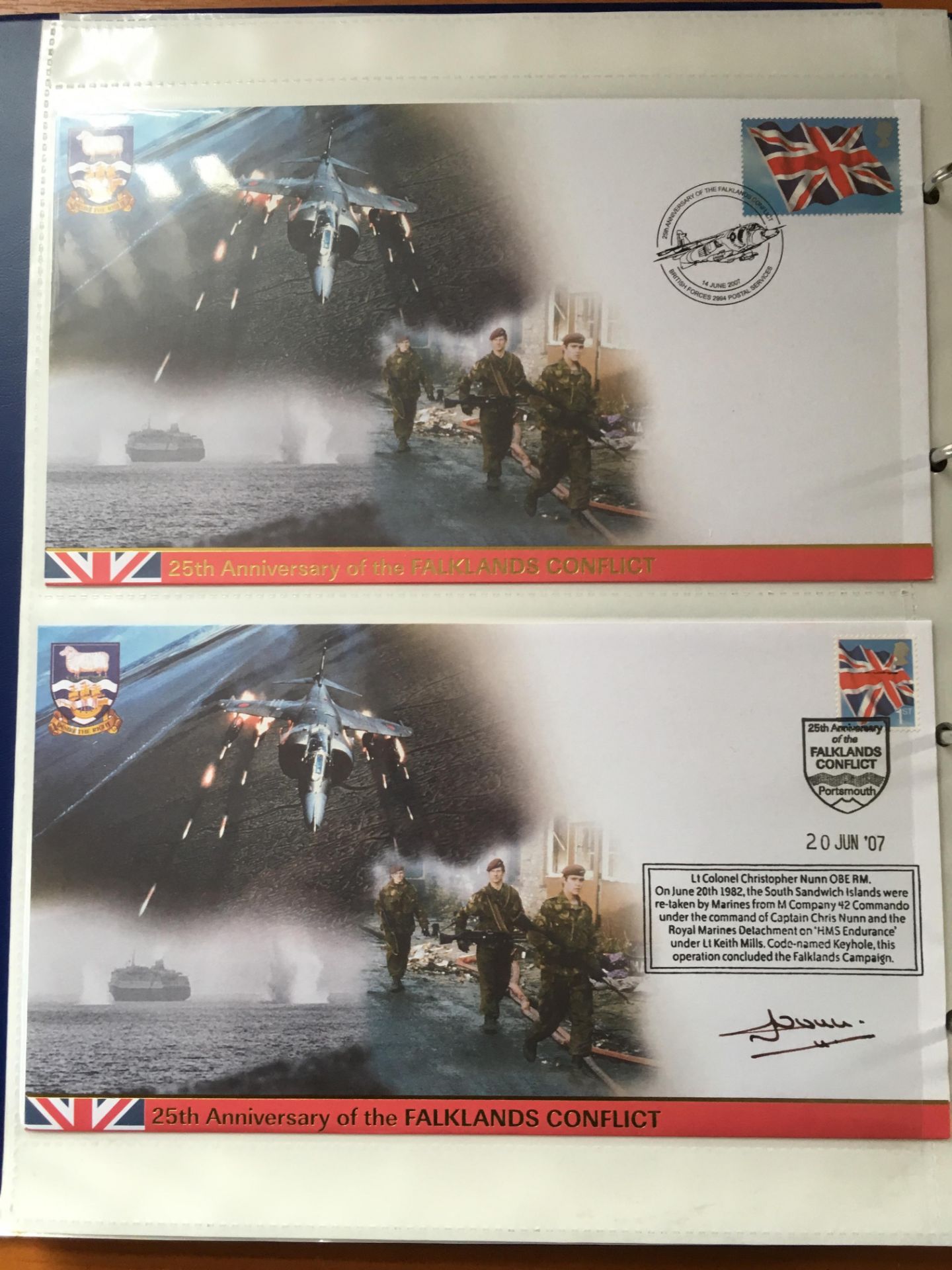 STAMPS: BINDER WITH A COLLECTION 2007 25th ANNIVERSARY OF FALKLANDS WAR BUCKINGHAM COVERS, - Image 2 of 10