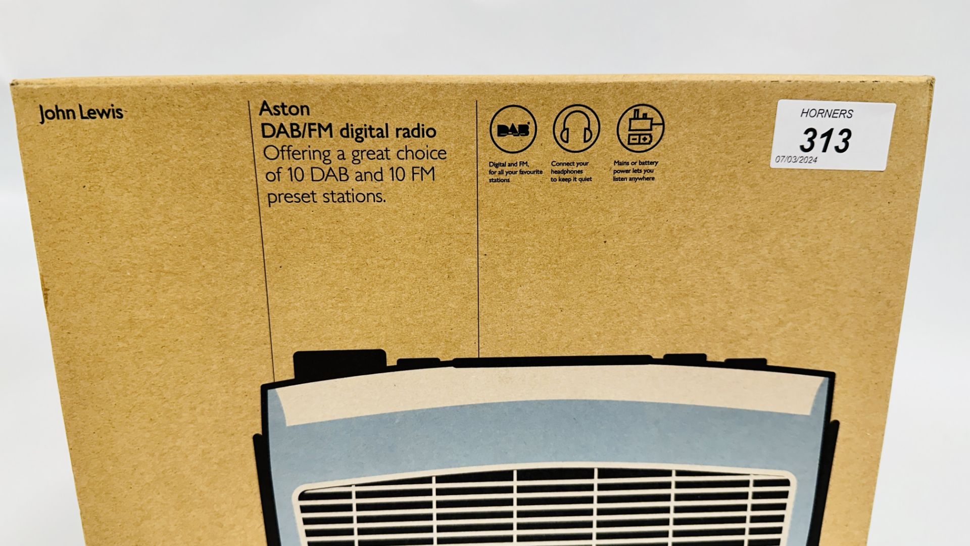 BOXED AS NEW JOHN LEWIS ASTON DAB / FM DIGITAL RADIO - SOLD AS SEEN. - Image 3 of 4