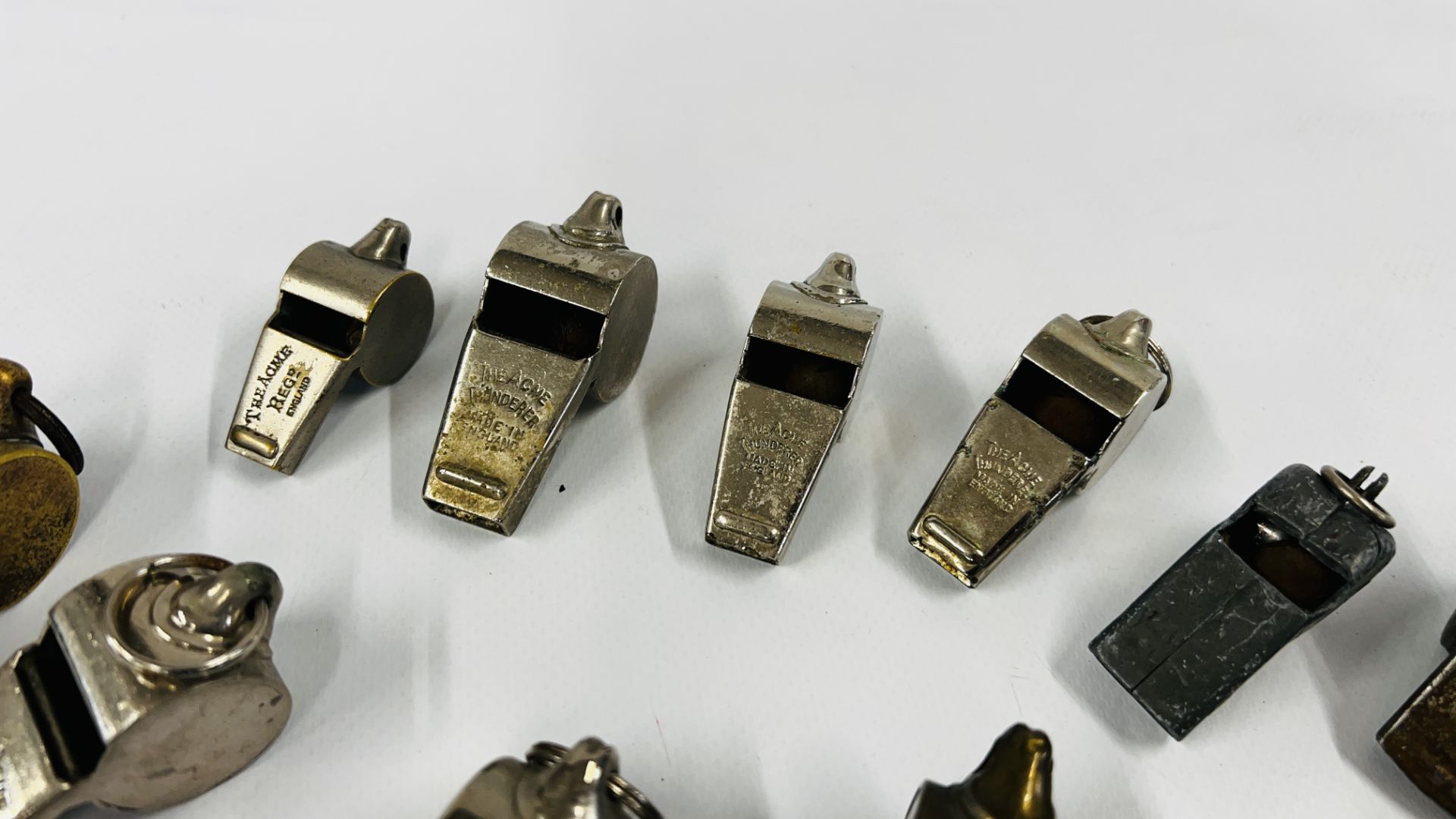 A COLLECTION OF 19 VINTAGE 1900'S - 70'S "ACME" THUNDERERS ESCARGOT WHISTLES. - Image 7 of 7