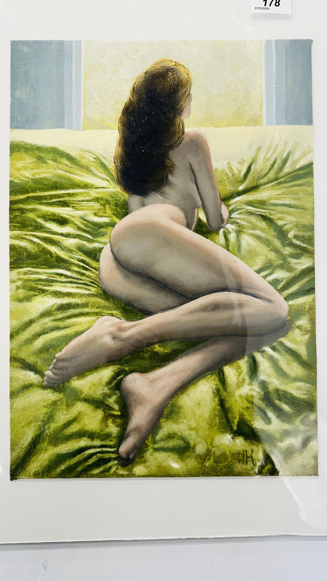 AN ORIGINAL KRYS LEACH SIGNED ARTWORK ENTITLED LEGS AT ELEVEN, OILS ON CANVAS BOARD - W 28. - Bild 2 aus 4