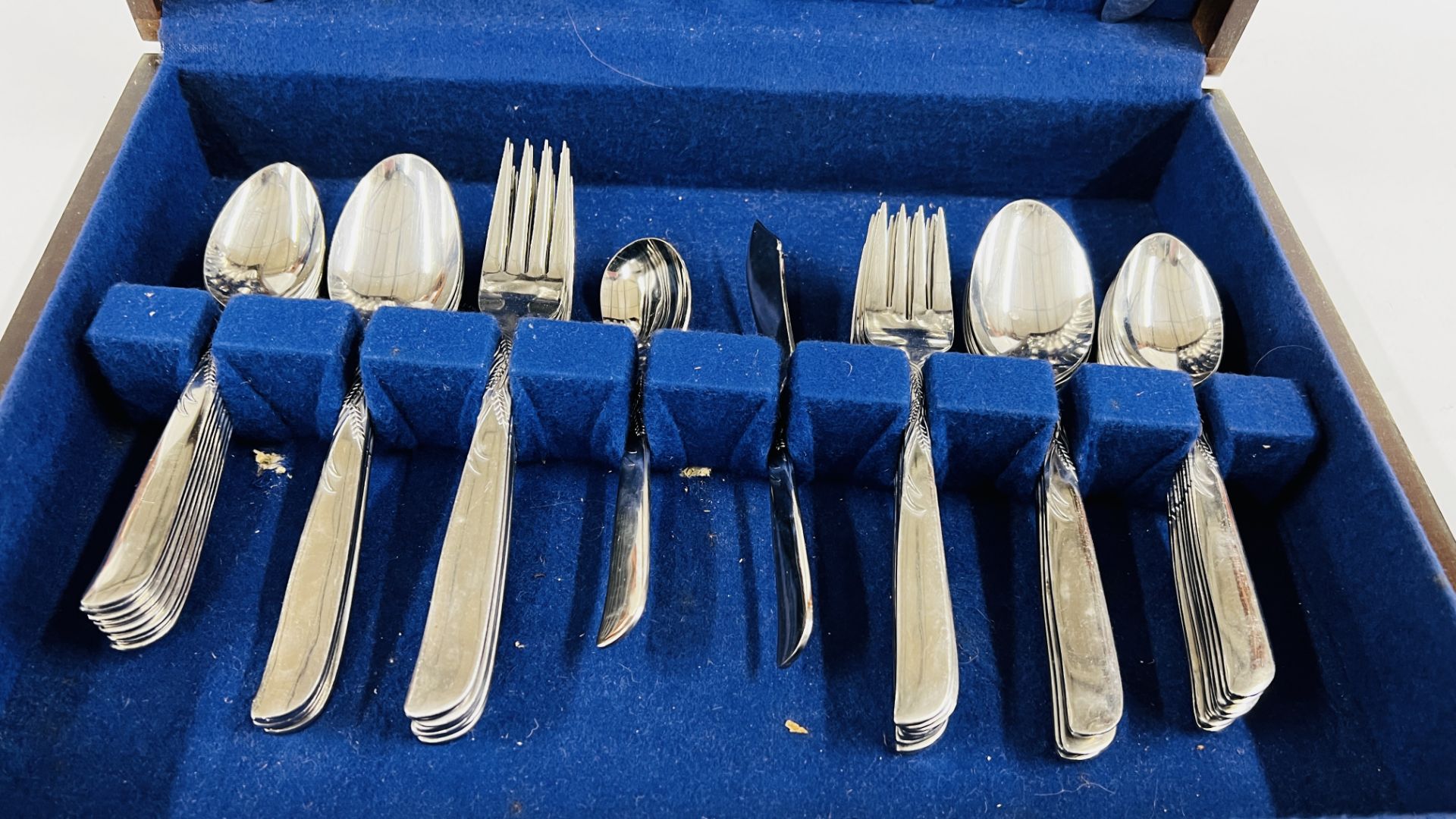 A CASED CANTEEN OF STAINLESS STEEL CUTLERY - NOT COMPLETE 52 PIECES. - Image 3 of 5