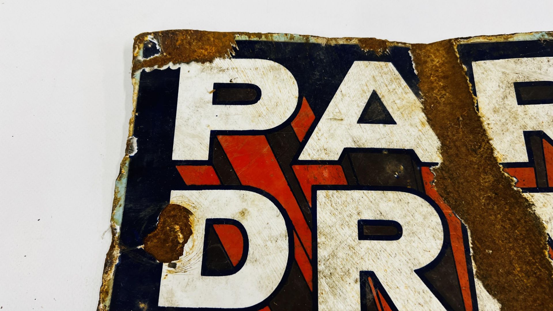 AN ORIGINAL VINTAGE DOUBLE SIDED ENAMEL SIGN "PARK DRIVE" PLAIN & CORK TIPPED (SIGNS OF EXTENSIVE - Image 2 of 13