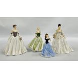 4 ROYAL WORCESTER CABINET COLLECTIBLES TO INCLUDE "HAPPY BIRTHDAY", "KEEPSAKE", BY J.