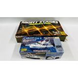 SCALEXTRIC "NIGHT STAGES" RACING GAME A/F ALONG WITH CHRISTINA II RADIO CONTROL BOAT BOTH SOLD AS