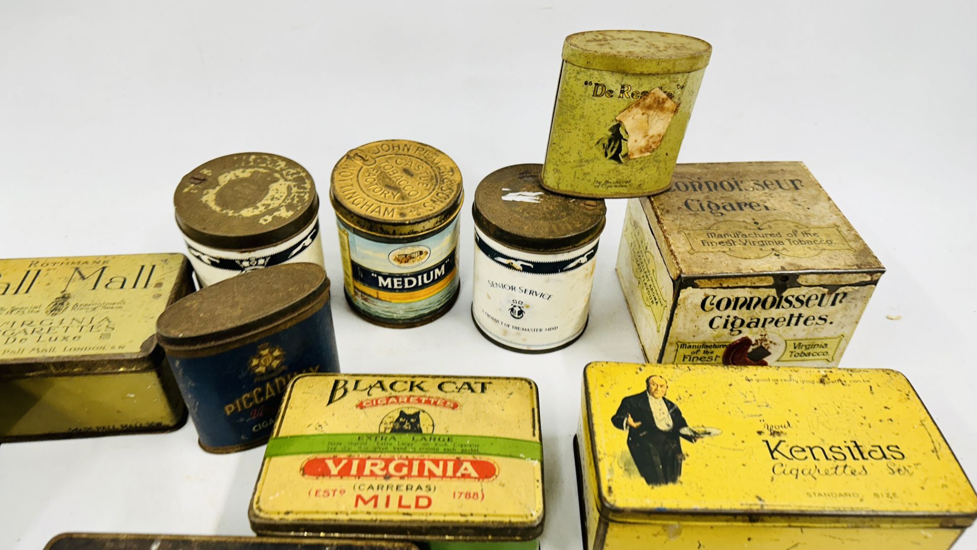 A BOX CONTAINING A COLLECTION OF ASSORTED VINTAGE CIGARETTE TINS TO INCLUDE EXAMPLES MARKED - Image 5 of 9