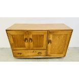 ERCOL WINDSOR SIDEBOARD COMPRISING OF 2 DOOR CUPBOARD ABOVE SINGLE DRAWER AND SINGLE CUPBOARD TO