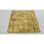 A VINTAGE MAP MARKED "JARROLDS" MAP OF THE RIVERS AND BROADS OF NORFOLK AND SUFFOLK MOUNTED ON A