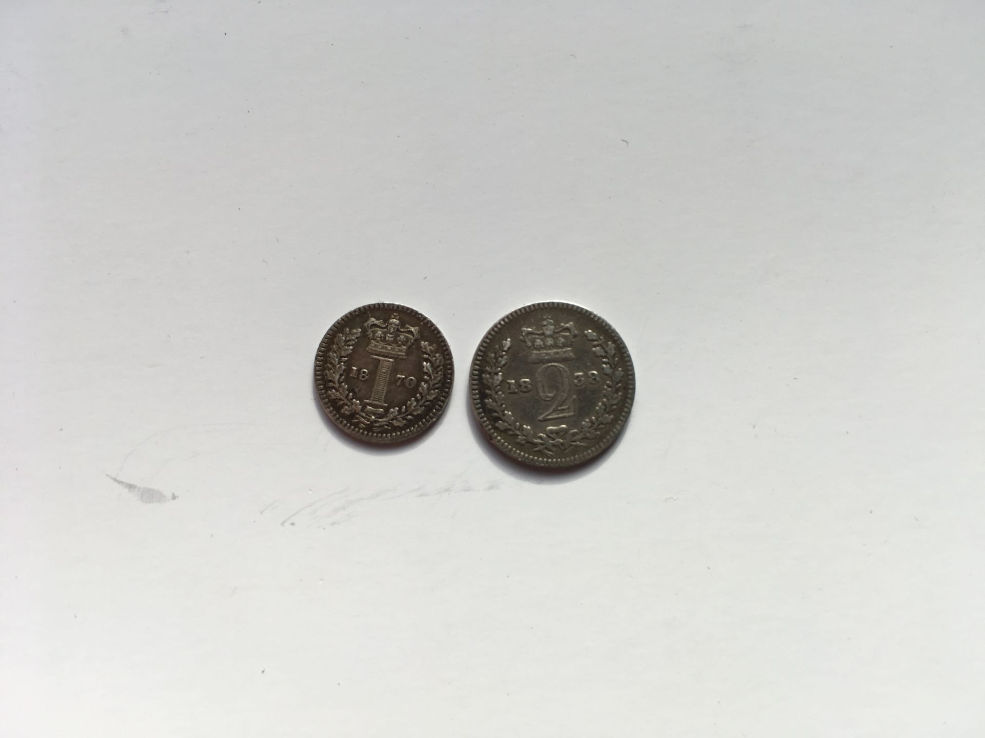 COINS: GB MAUNDY PENNY 1870 AND TWO PENCE 1838. - Image 3 of 8