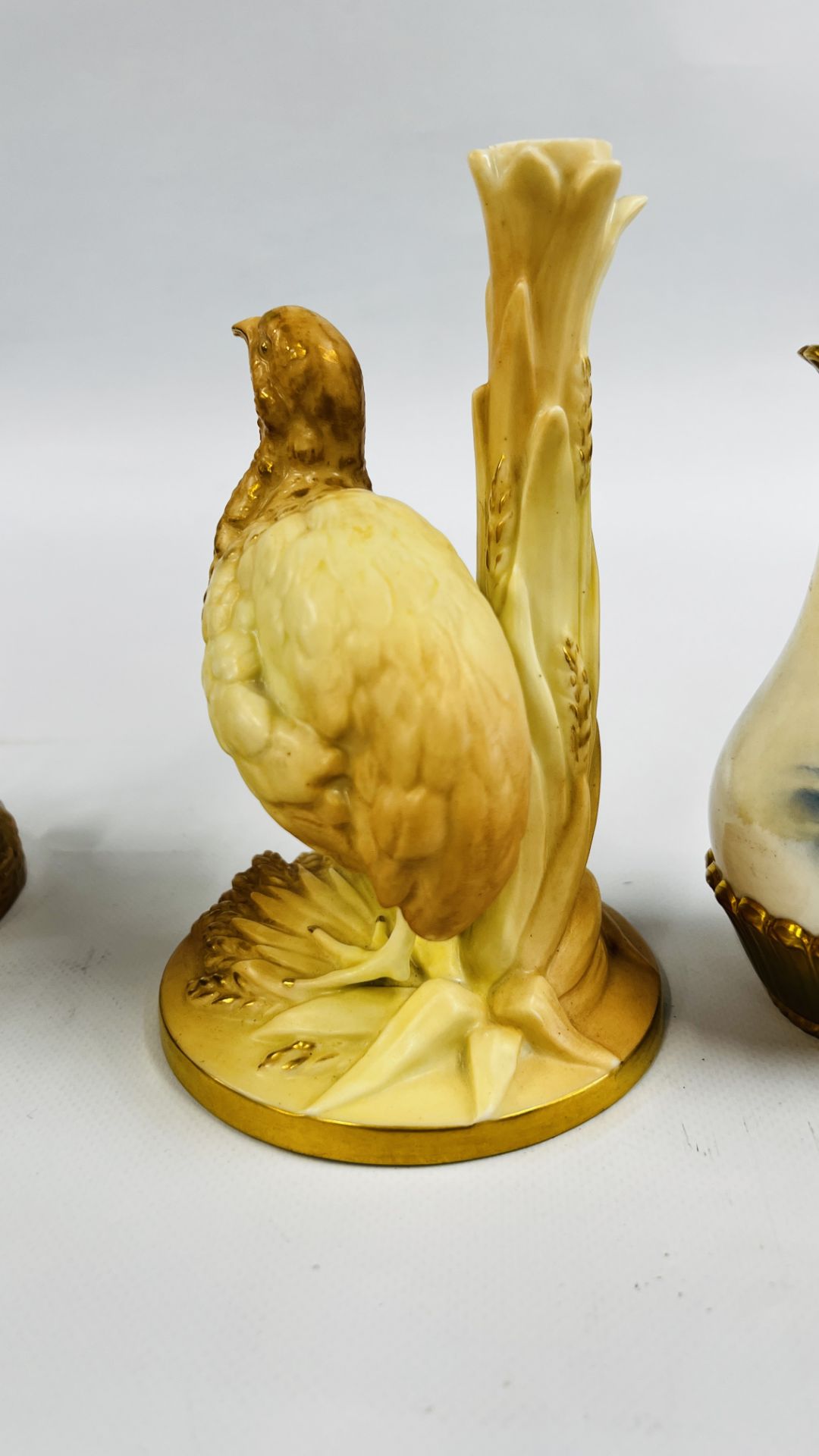 FOUR PIECES OF ROYAL WORCESTER TO INCLUDE SMALL BALUSTER VASE WITH SAILING DESIGN DECORATED BY R. - Image 11 of 15