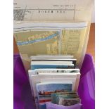 EPHEMERA: TUB OF LOCAL BOOKS, POSTCARDS AND MAPS, MUCH OF LOWESTOFT FISHING INDUSTRY INTEREST.