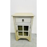 VINTAGE TYPE SINGLE DOOR CABINET WITH DRAWER ABOVE - W 46CM X D 33CM X H 78CM.