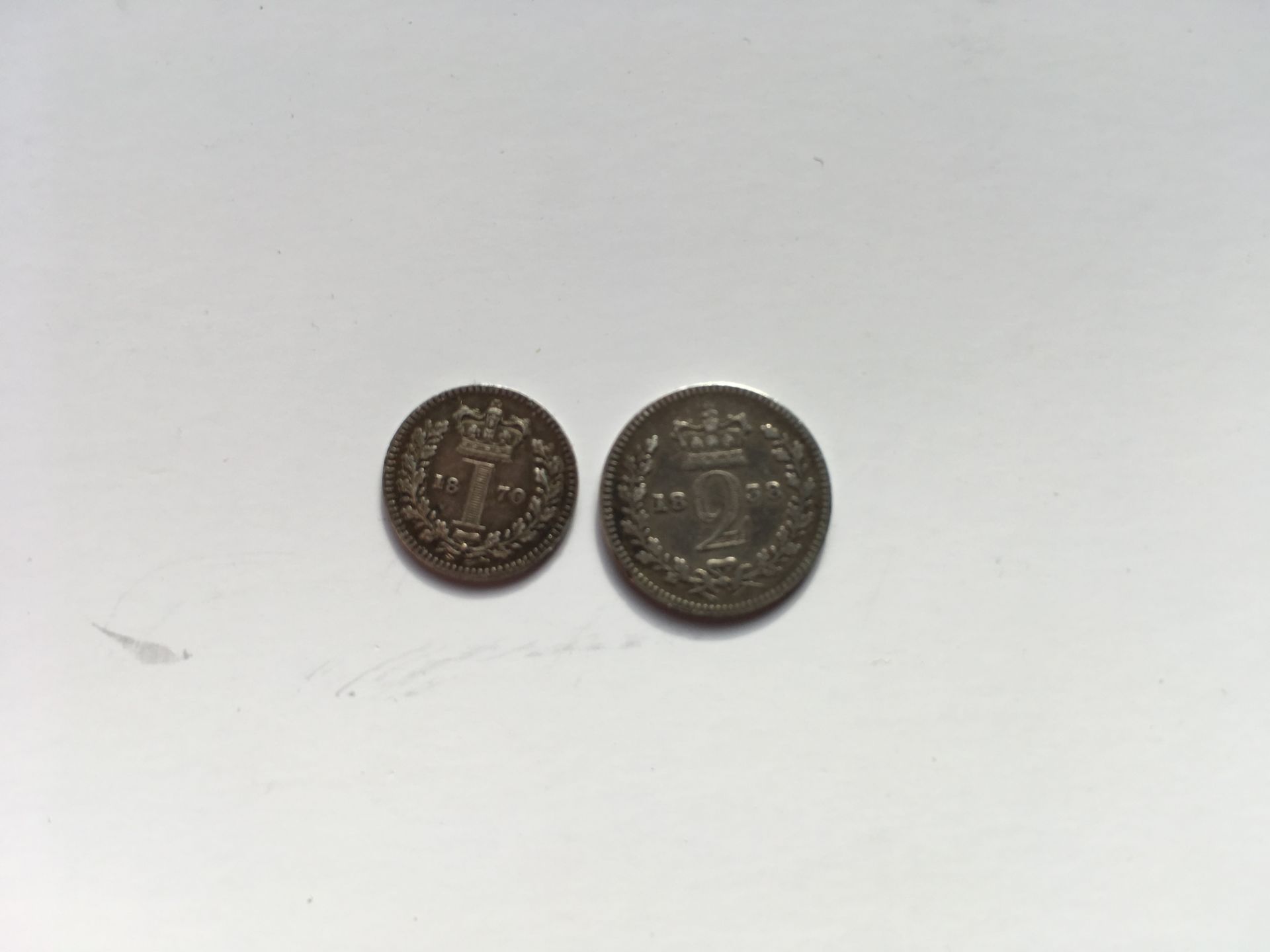 COINS: GB MAUNDY PENNY 1870 AND TWO PENCE 1838. - Bild 2 aus 8