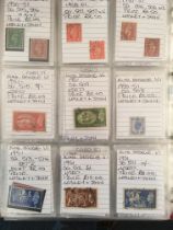 STAMPS: BINDER WITH QV TO KG6 MAINLY USED WITH EACH STAMP IDENTIFIED, 1d REDS, 1934 10/- SEAHORSE,
