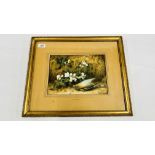 A FRAMED & GLAZED PAINTING BEARING SIGNATURE E.M. STANNARD, DATED 1871. W 29 X H 20CM.